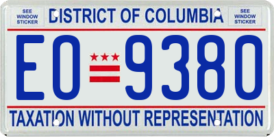 DC license plate EO9380