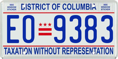 DC license plate EO9383