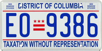 DC license plate EO9386