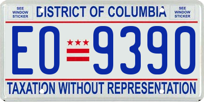 DC license plate EO9390