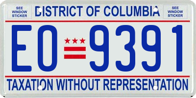 DC license plate EO9391