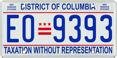 DC license plate EO9393