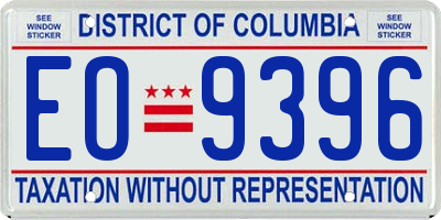 DC license plate EO9396
