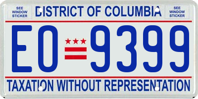 DC license plate EO9399