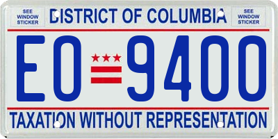 DC license plate EO9400