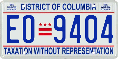 DC license plate EO9404