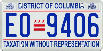 DC license plate EO9406