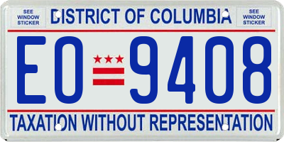 DC license plate EO9408