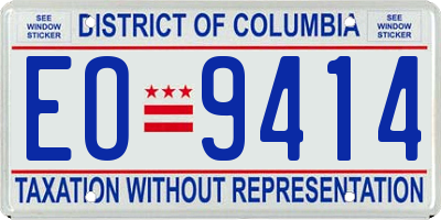 DC license plate EO9414