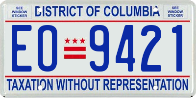 DC license plate EO9421