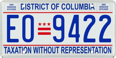 DC license plate EO9422