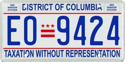 DC license plate EO9424