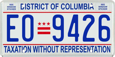 DC license plate EO9426