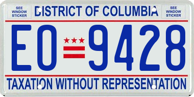 DC license plate EO9428