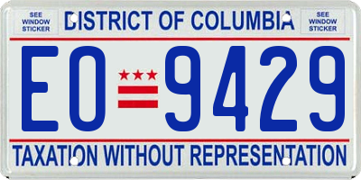 DC license plate EO9429