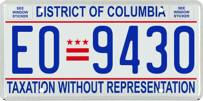 DC license plate EO9430