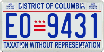 DC license plate EO9431