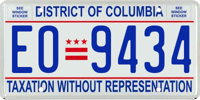DC license plate EO9434