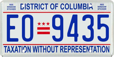 DC license plate EO9435