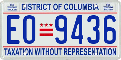 DC license plate EO9436
