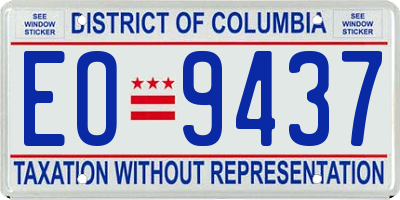 DC license plate EO9437