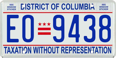 DC license plate EO9438