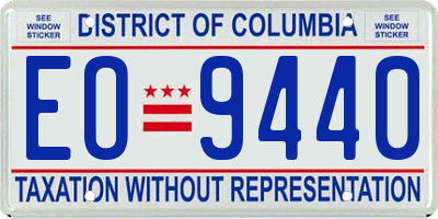 DC license plate EO9440