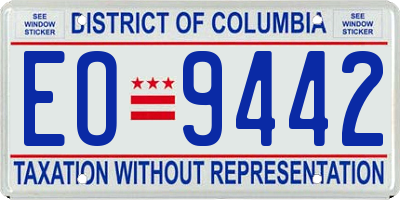 DC license plate EO9442