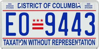 DC license plate EO9443