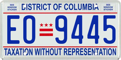 DC license plate EO9445