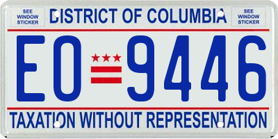 DC license plate EO9446