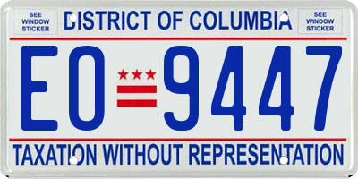 DC license plate EO9447