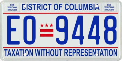 DC license plate EO9448