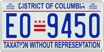 DC license plate EO9450
