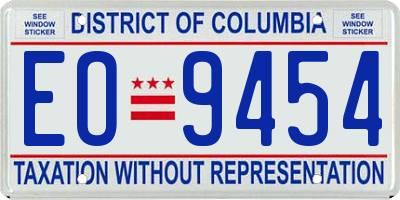 DC license plate EO9454