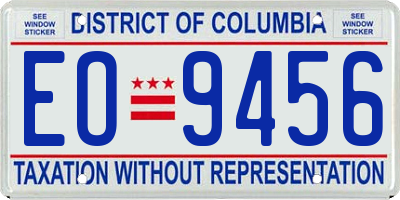 DC license plate EO9456