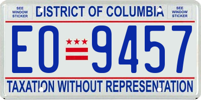 DC license plate EO9457