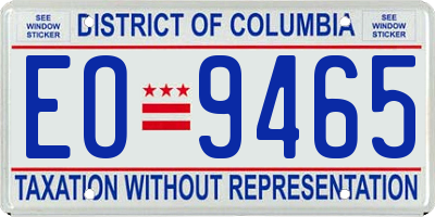 DC license plate EO9465