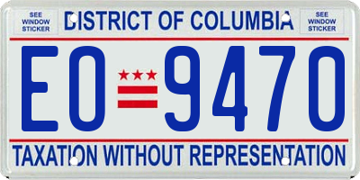 DC license plate EO9470
