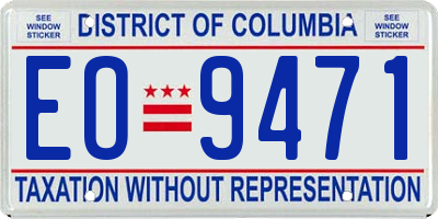 DC license plate EO9471