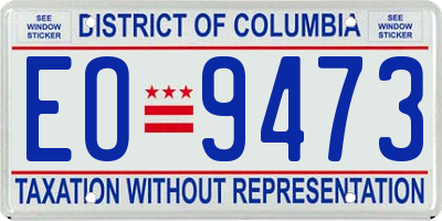 DC license plate EO9473