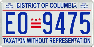 DC license plate EO9475