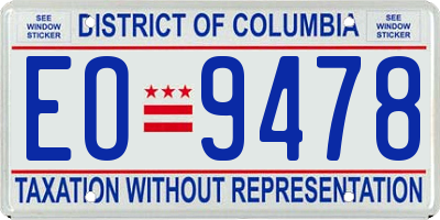 DC license plate EO9478