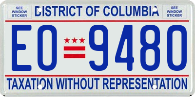 DC license plate EO9480