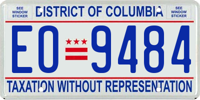 DC license plate EO9484