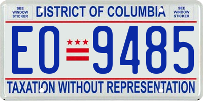 DC license plate EO9485