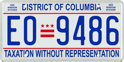 DC license plate EO9486