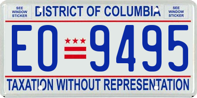 DC license plate EO9495