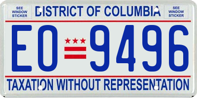 DC license plate EO9496