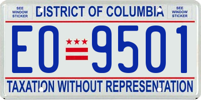 DC license plate EO9501